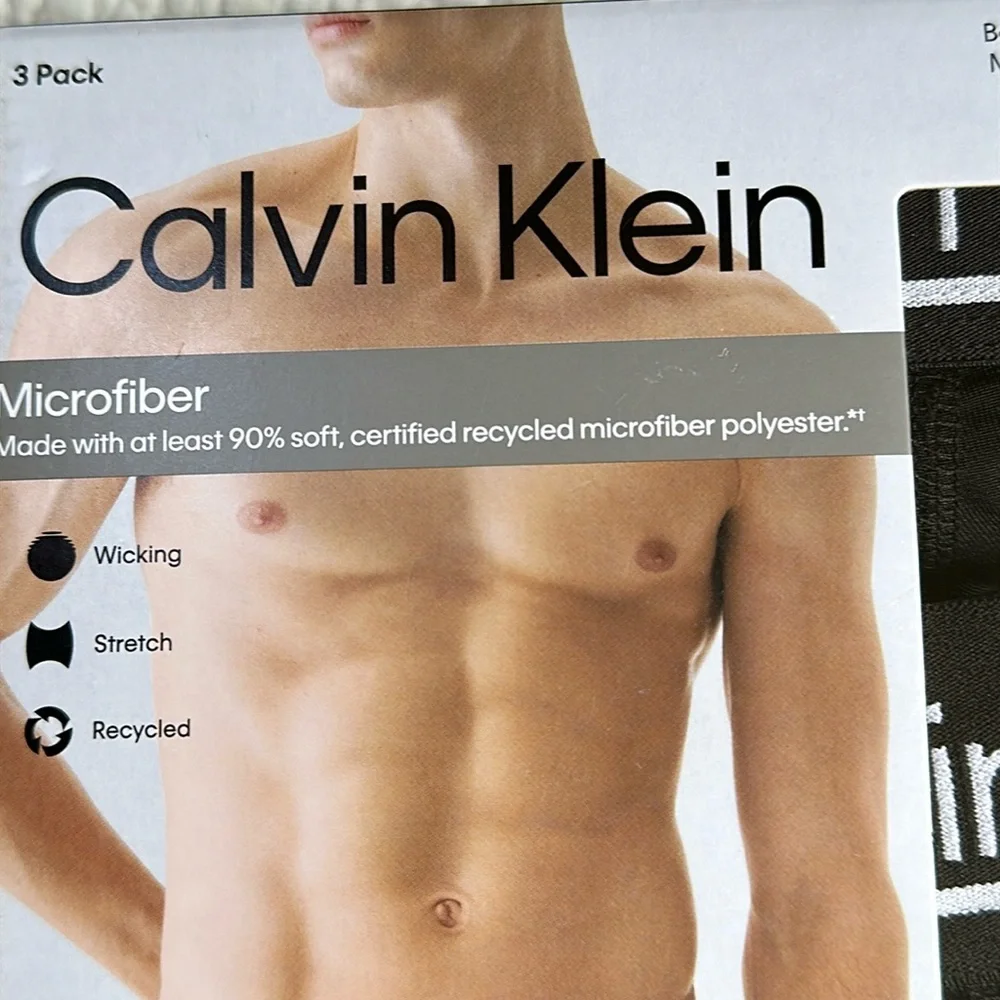 Calvin Klein 3-PK Microfiber Stretch Black Boxer Briefs Med NWT - Picture 10 of 13